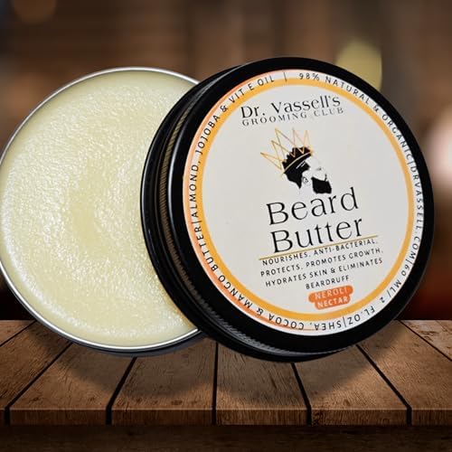 Dr. Vassell's Premium Neroli Nectar Beard Butter - Over 98% Natural - Nourishes, Promotes Growth, Hydrates & Eliminates Beardruff