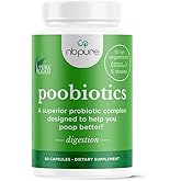 nbpure Poobiotics, Vegan Pre & Probiotics – Gut Health & Microbiome Balance Support for Men & Women – Supports IBS, Diarrhea, Constipation, Leaky Gut Relief – Lactobacillus & Bifidobacterium