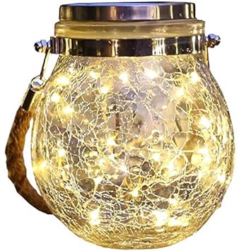 Quace Solar Mason Jar Fairy String Lights Warm White