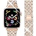 Goton Jewelry Band Compatible with Apple Watch Band 40mm 38mm, Women Luxury Diamond Bling Crystal Stainless Steel Metal Replacement Strap for iWatch Band Series 4 3 2 1 (Rose Gold - 40/38mm)