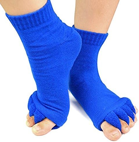 1 Pair Royal Blue - Sirosky Toes Alignment Socks Massage foot Feet Toe Align Separator Socks Prevent Foot Cramps, Hammertoes, Bunions, etc