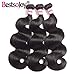 Bestsojoy 10A Brazilian Body Wave Hair 3 Bundles 100% Unprocessed Human Hair Weave Remy Hair Extensions Natural Color(8 10 12)