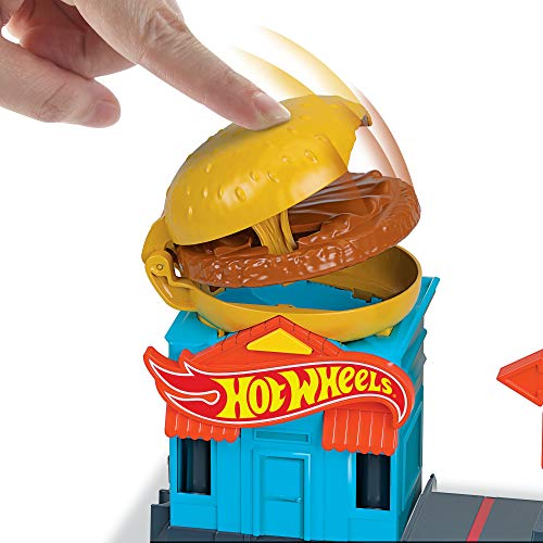 hot wheels downtown burger dash playset