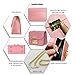 Women's PU Leather Handbags Fashion Small Chain Shoulder Strap Bag Quilted Crossbody Bags(Pink)