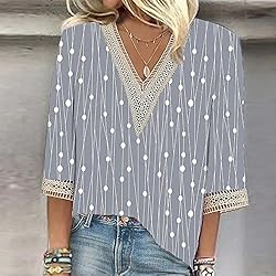 Three Quarter Sleeve Shirts Blouses for Women