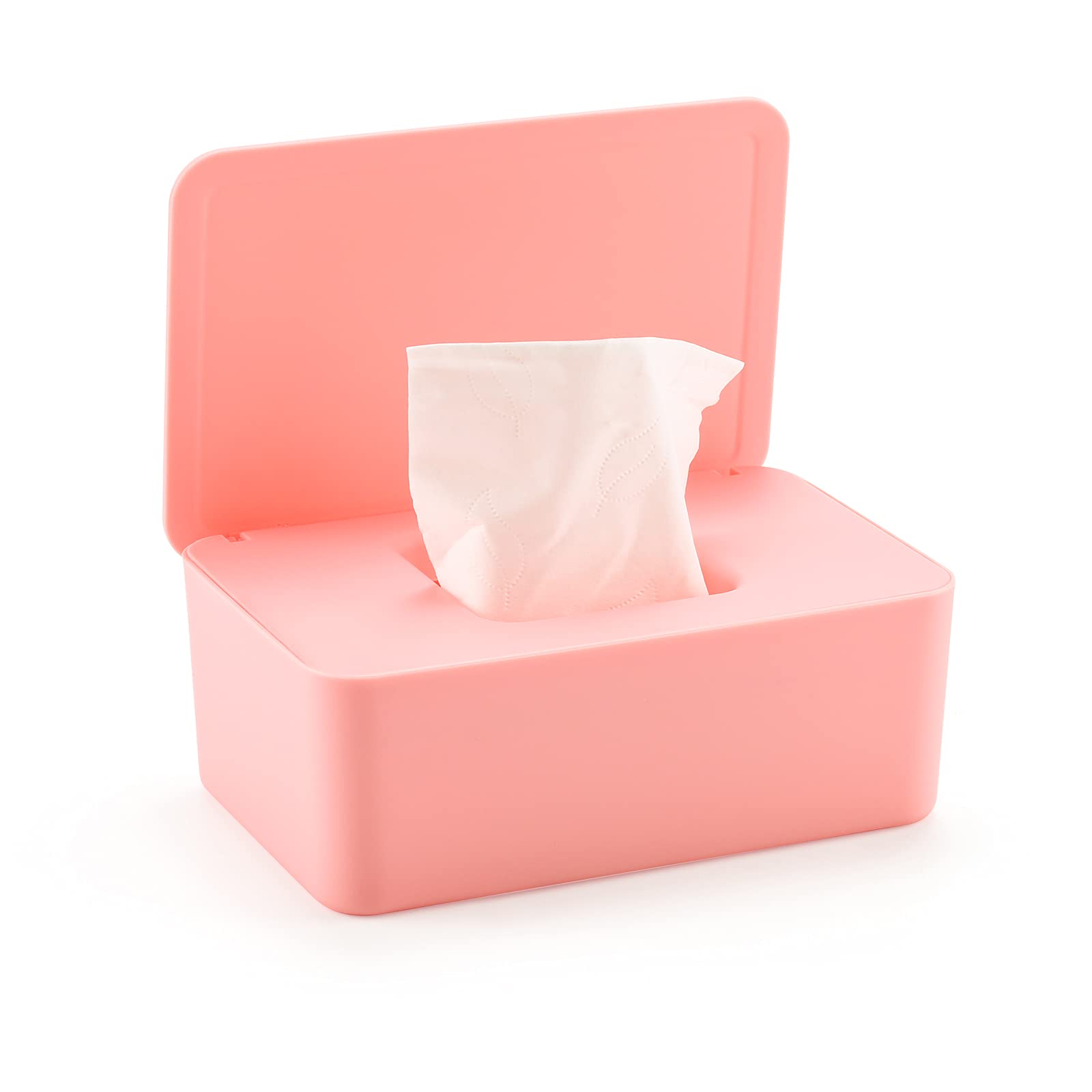 Wet Wipes Dispenser Box, Baby Nappy Wet Dry Tissue Hand Water Wipes Napkin Storage Box Cover Holder Keep Wipes Fresh with Lid Seal Dustproof for Home Office Desk Organiser Storage (Pink)