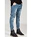 OLRIK Mens Skinny Runway Distressed Slim Denim Biker Jeans Hiphop Pants