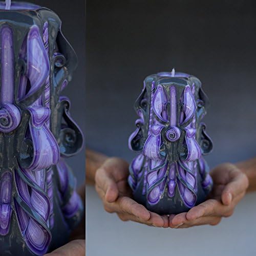 Unique decorative carved candle for Valentines Day gifts, unusual housewarming and wedding unity ceremony from Primacandle, medium size