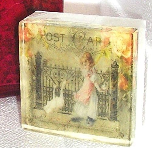 Lavender Chamomile Vintage French Postcard theme soap, Goose Girl Pretty as a picture soap
