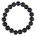 Top Plaza Women Fashion Aromatherapy Black Lava Rock Stone Essential Oil Diffuser Necklace Bracelet Set,Natural Gemstone Hollow Crescent Moon Necklace Jewelry Set