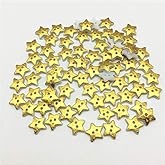 100 Christmas Tree Star Buttons in Gold Yellow