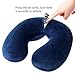 Travel Pillow, JXZH U-Shaped Inflatable Travel Neck Velvet Pillow with Ear Plugs, Eye Mask and Carrying Bag for Airplane or Commute Transportation, Blue