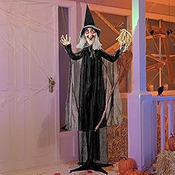 JOYIN 72" Halloween Animated Standing Talking Witch