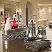 Creative Scents Crackled Glass Silver Toothbrush and Toothpaste Holder for Bathroom - Decorative Bathroom Counter Electric Toothbrush Organizer, 3 Slot, Makeup Brush Holder