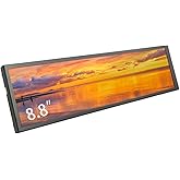 LESOWN 8.8 inch Monitor PC Case Temperature Display Mini Ultra Wide Monitor Stretched Bar Display AIDA64 PC Sensor Panel 1920