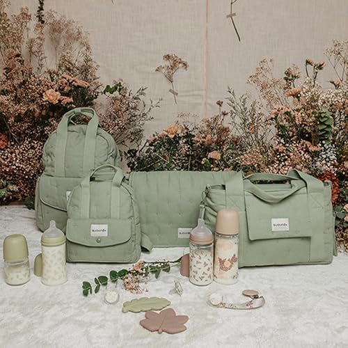 , saco de maternidade, saco organizador de carrinho de bebé, com pegas ajustáveis ao carrinho, fecho de fecho, compacto e de grande capacidade, com bolsos interiores, verde