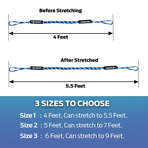 Premium Bungee Dock and Anchor Line Stretches 69 ft in Blue or Black
