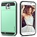 Vofolen Case for Galaxy S5 Case Hybrid Cover Galaxy S5 Wallet Case Shock Absorption Rubber Soft Bumper Armor Anti-Scratch Protective Shell with Slide Card Holder Slot for Samsung Galaxy S5 Mint Green