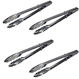 Set Of 4 Stainless Steel Kitchen Tongs With Locking Rings (12 Inch)