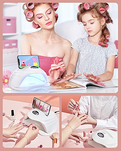 AEVO UV LED Nail Lamp, 48W Dual LED UV Lights for Curing Nail Polish Fast, Nail Dryer Light [Fast Drying] [Automatic Sensor & Digital Display] [5 Modes] [Professional Salon at Home]