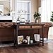 VASAGLE Sofa Table with 2 Drawers, Entryway Table with 1 Storage Shelf, Solid Wood Legs Console Table, for Living Room, Hallway, Easy Assembly, Country Style, Maple and Dark Walnut