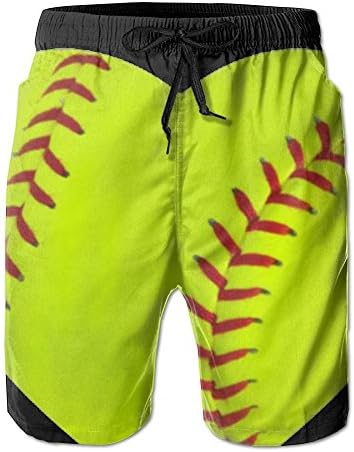 Men's Swim Trunks Basic Watershorts Beachwear Board Sports Runnning Swim Board Shorts Quick Dry Swim Shorts Custom I LOVE SOFTBALL HEART Super Light VentilationTrunks Beach Pants Size XL