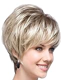 Tsnomore Chic Blond with Black Root Short Women Bob Wig