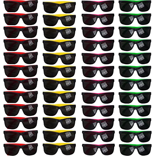 Funny Party Hats Sunglasses in Bulk 48 Pack Neon Party Sunglasses