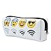 Caveen Emoji Pencil Pen Case Pouch Bag with Zipper for Girls, Kids,School Student Stationery Office Supplies Pack of 2 Black and White
