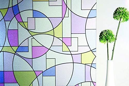 ELTON Vinyl Premium Window Film Privacy Film Self Adhesive Decorative Film Heat Control Anti UV (16 x 60 inches, Moroccon, Multicolour)