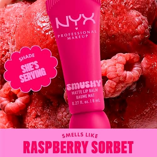 Balsamo Labbra Profumato, Labbra Morbide e Idratate, Effetto Soft Matte, Con Polvere di Riso di Mochi e Ceramidi, Smushy Matte, Tonalità: She's Serving, 8 ml