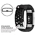 iGK Silicone Replacement Bands Compatible for Fitbit Charge 2, Adjustable Breathable Sport Strap Smartwatch Fitness Wristband with Air Holes All Black Small