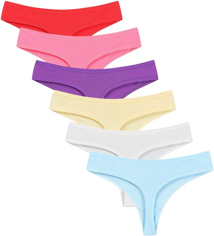 YOYI FASHION Women Cotton Thongs Fashion Intimates Briefs Tangas Ladies Panties Multi Packs