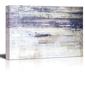 Abstract Textured Blue and White Stripes of The Ocean - Canvas Art Home Art - 12x18 inches
