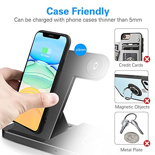 Wireless Charger Dock 4 in 1 Fast Charging Station, iKALULA Nightstand