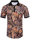 Daupanzees Mens Paisley Button Down Shirt Fashion