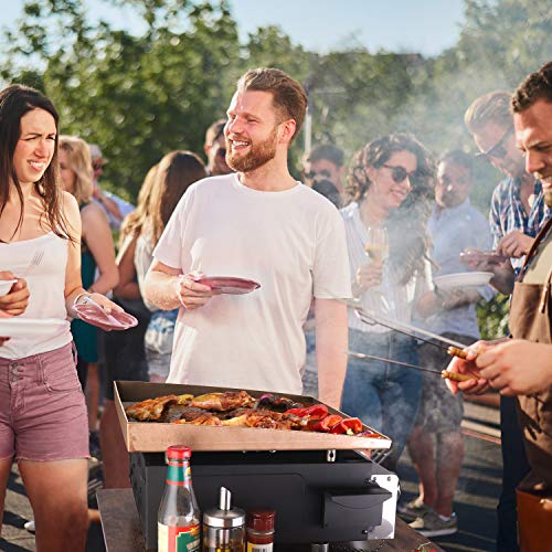 OT QOMOTOP 18inch Gas Griddle, Outdoor Flat Top Grill, 2 Burners