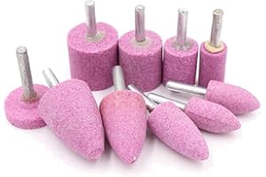 Luo ke 10 Pcs Drill Grinding Stone, 1/4 Inch Shank Abrasive Stones Mounted Grinding Bits for Metal, Aluminum, Brass, Steel