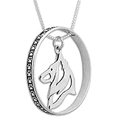 Dazzling Paws Sterling Silver Belgian Sheepdog Necklace with Colossal Blinger Paw Print Pendant