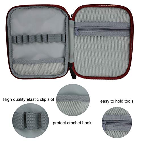 KOKNIT Crochet Hook Case, Zipper Storage Organizer Bag with Web Pockets for Crochet Needles/Knitting Accessories/Crochet Hook Kit Tools, Lightweight, Easy to Hold - Without Hooks and Accessories - Thumbnail 2