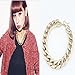 MANDI HOME 2015 Shiny Link Id Celebrity Style Alloy Choker Necklace Chunky Chain (Gold)