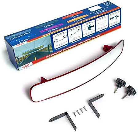 NOKINS Golf Cart Rear View Mirror,Convex 16.5″ Ultra-Wide 180-Degree Panoramic Universal Rearview Mirror,Doesn’t Droop,for Club Car EZGO Yamaha. (Red) NOKINS Golf Cart Rear View Mirror,Convex 16.5″ Ultra-Wide 180-Degree Panoramic Universal Rearview Mirror,Doesn’t Droop,for Club Car EZGO Yamaha. (Red)