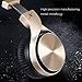 Riwbox IN5 Foldable Headphones with Microphone and Volume Control Stereo Folding Headset Strong Low Bass for iPhone ipad Smartphones Laptop Mp3/4 (Black Gold)