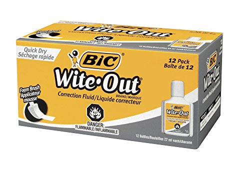 Wite Out Quick Dry Correction Fluid, 12-Count  Boxes