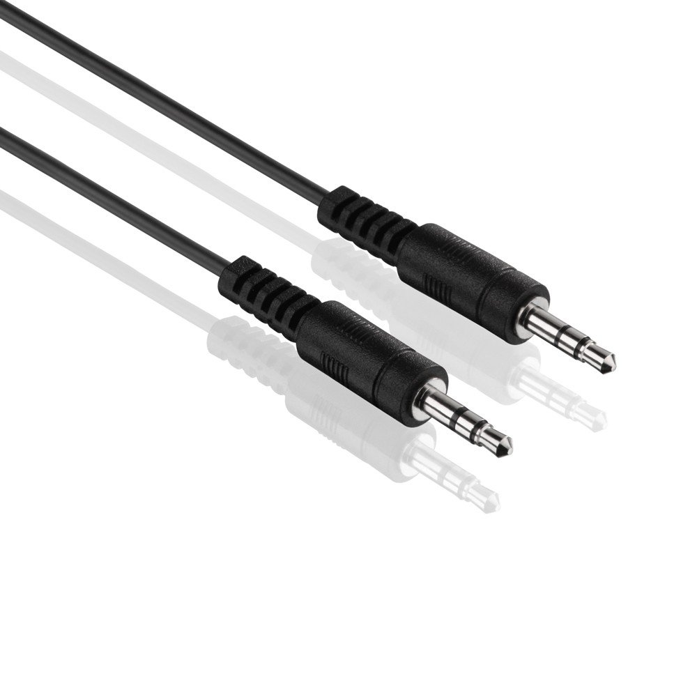 HDSupply AC010-015 Audio Stereo Connection Cable 3.5 mm Male to 3.5 mm Male Ultra Slim Design 1.50 m Black