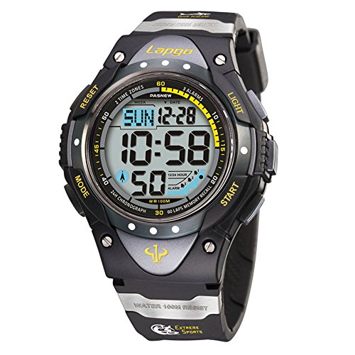 Pasnew Outdoor Multi-Functional Waterproof 100 Meters Luminous Military Sports Watch 1018D (6 Styles) (Black)