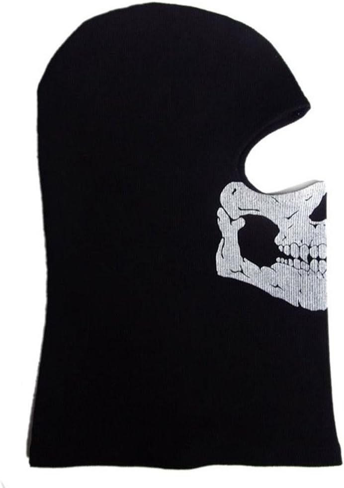 Nuoxinus Black Balaclava Ghosts Skull Full Face Mask for Cosplay Party Halloween Outdoor Motorcycle Bike Cycling Skateboard Hiking Skiing Snowmobile Snowboard: Automotive