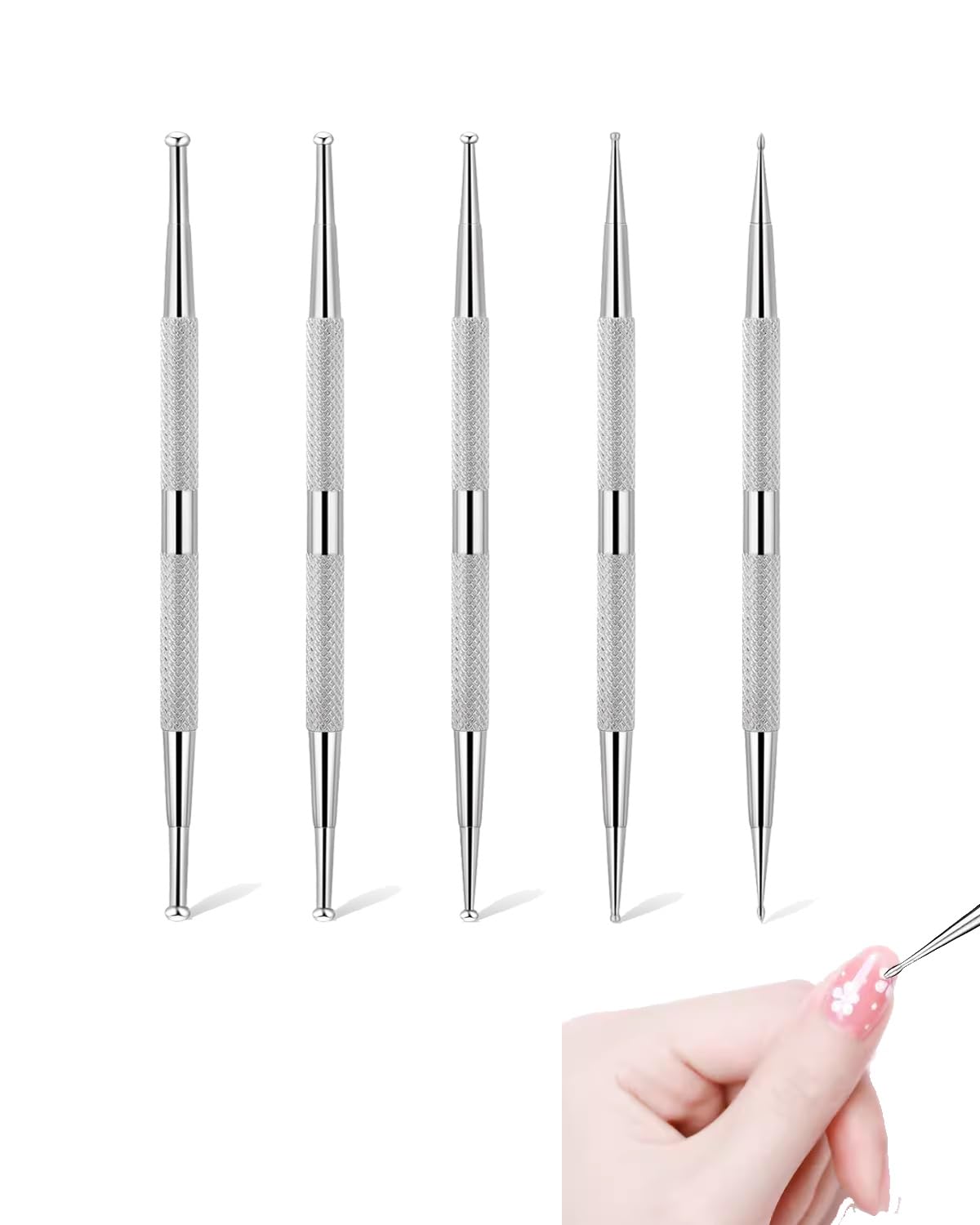 Photo 1 of 5PCS Dotting Pen Tool Nail Art Tools 2 Way Dotting Pen Tool Nail Nail Art Tip Dot Paint Manicure kit Nail Art Tools Dotting Tools Dotting Tools for Nail Art