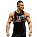 Men's LIFT Letters Printed Cotton Gym Tank Top, X-Large, Black