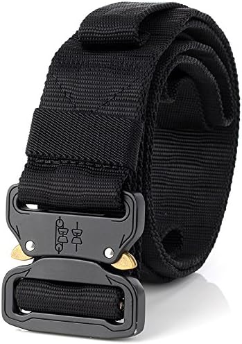 OHENNY Molle Military Tactical Belt, Cobra Belt Wide1.65, Heavy Duty Black EDC
